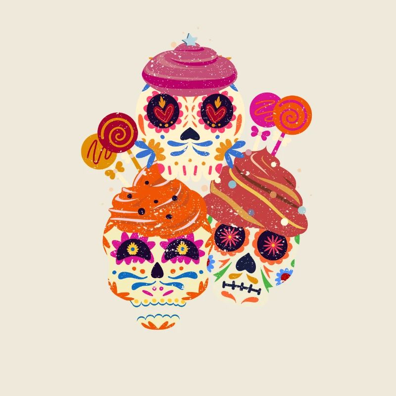 Cute Sugar Skull Cupcakes Funny Cinco De
