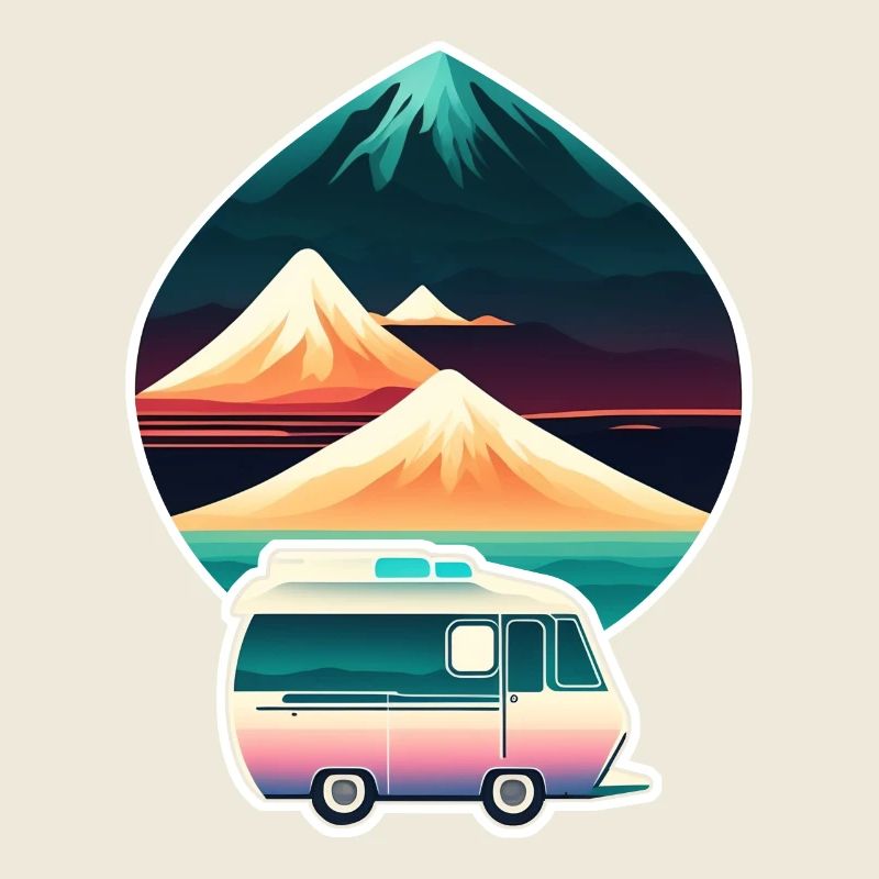 Camping car and mountain - Nature