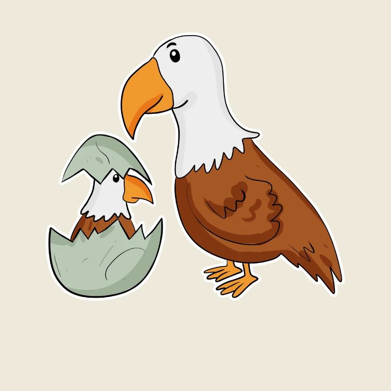 Famille Eagle - Aigle avec bébé - Eagle Motif