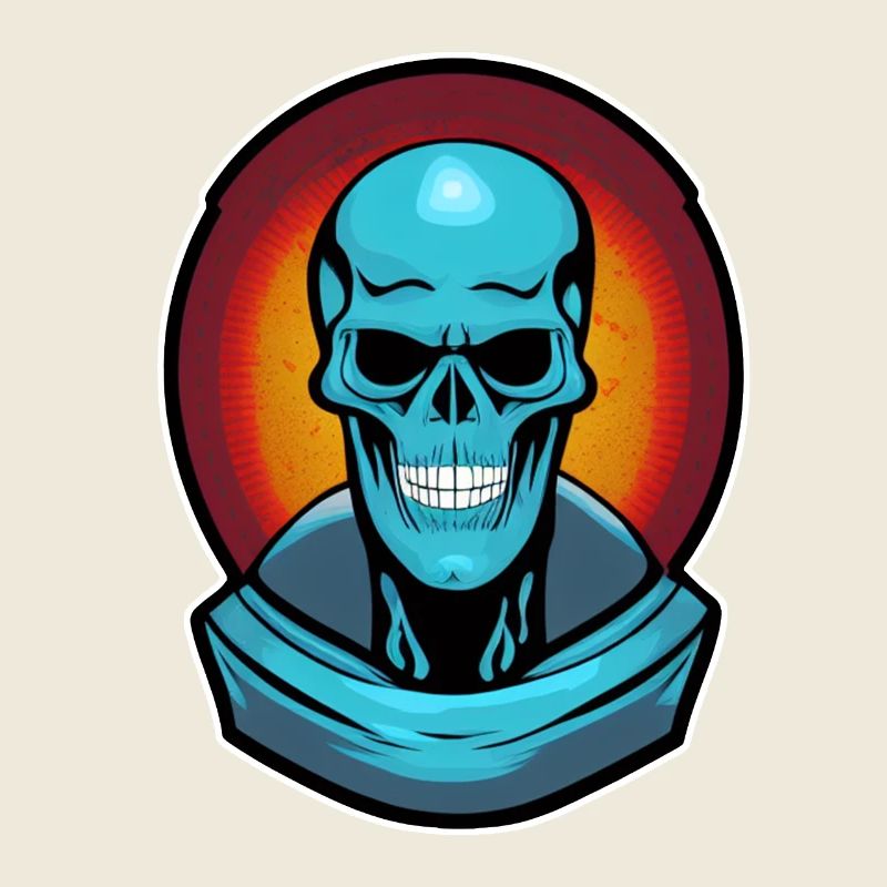 Blauer Monsterschädel