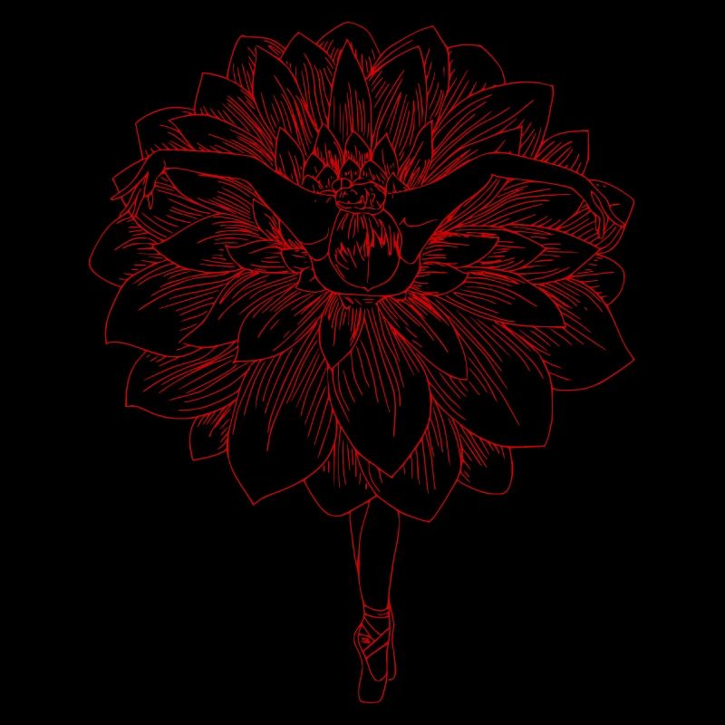 fleur danseuse rouge