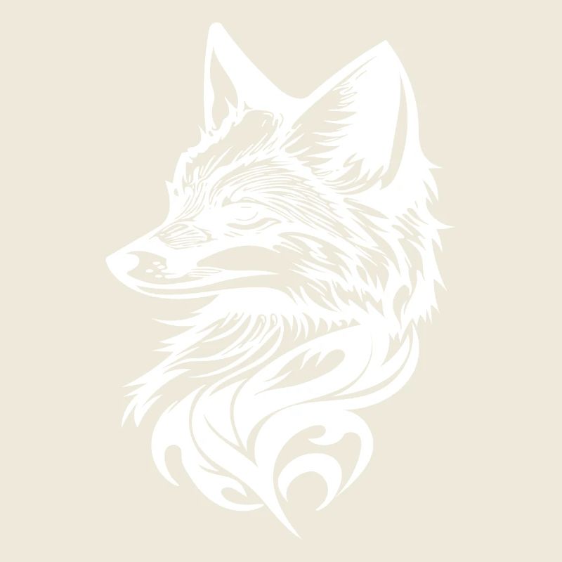 Fox Portrait in Tribal Tattoo Ink