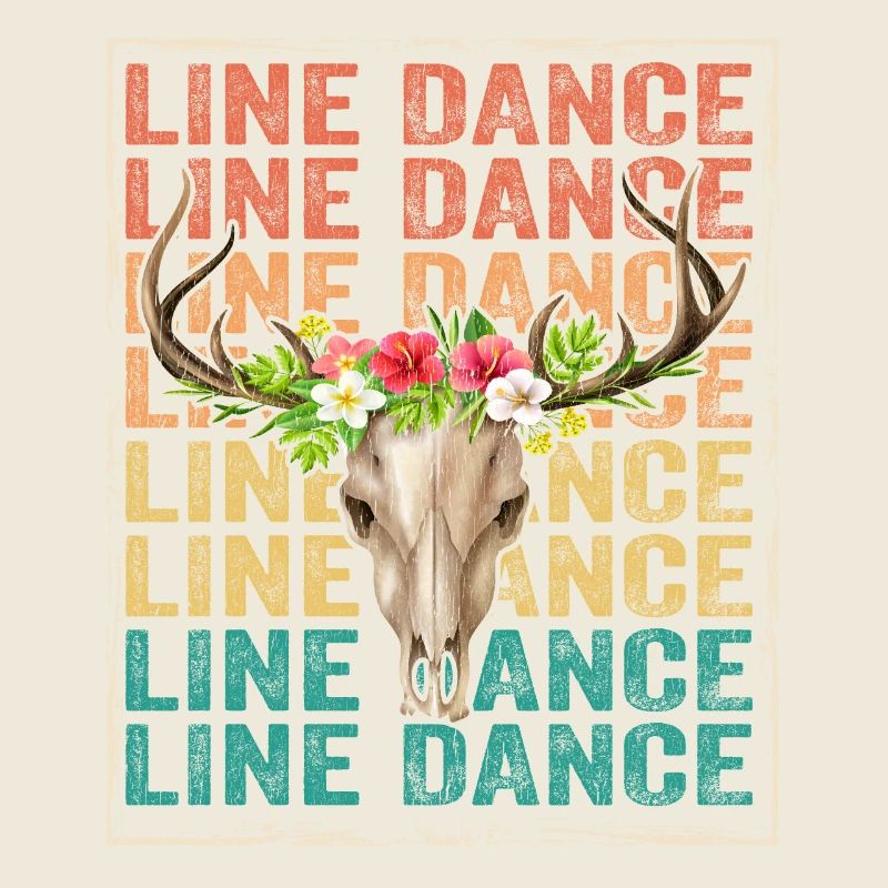 Line Dancing Line Dance Bull Skull Boho