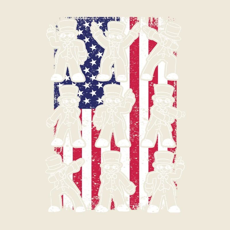 Dancing Dabbing Americans 4 juillet U.S. Flag Dab