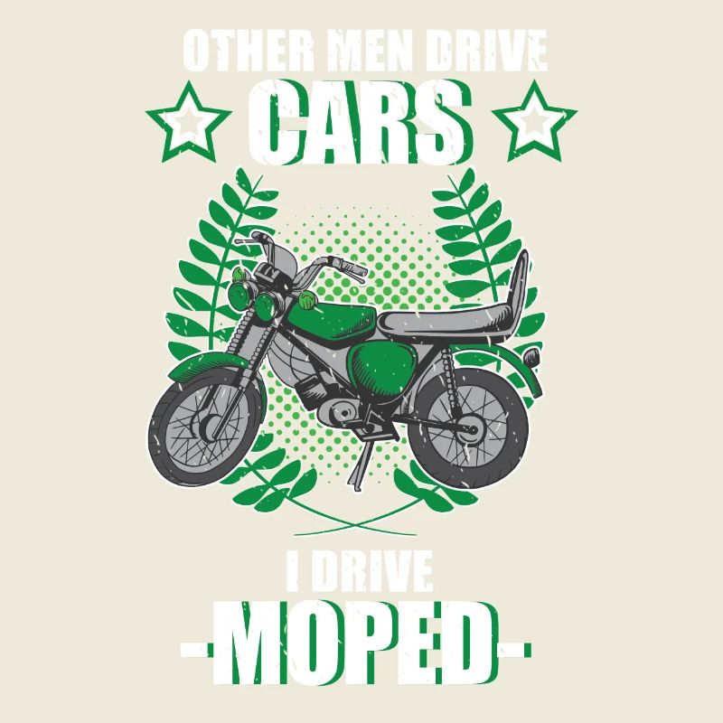 Moped Mopedfahrer Mofa Retro Zweitakt Spruch