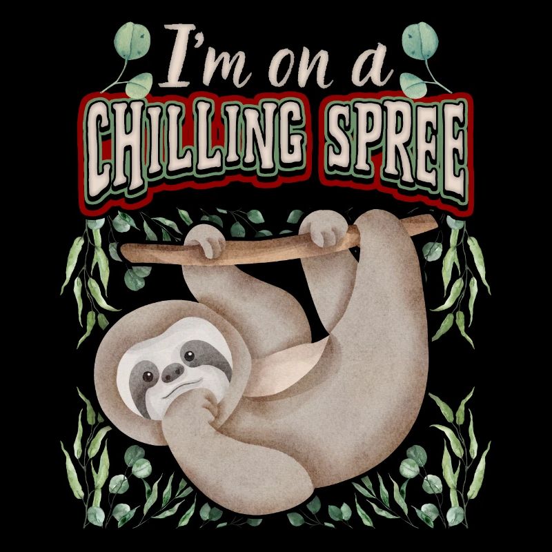 Faultier, Sloth, Spruch, I'm-On-A-Chilling-Spree