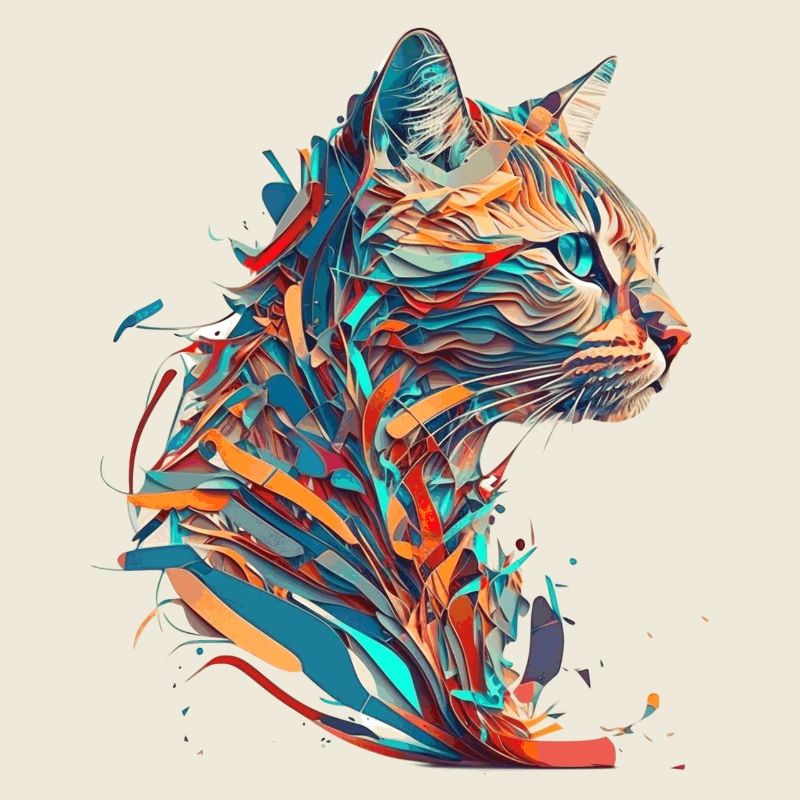 Visage d’un beau chaton comme un chat en couleur