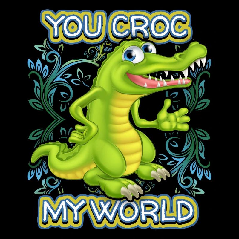 Krokodil-Crocodile, Spruch, Pun, Valentinstag