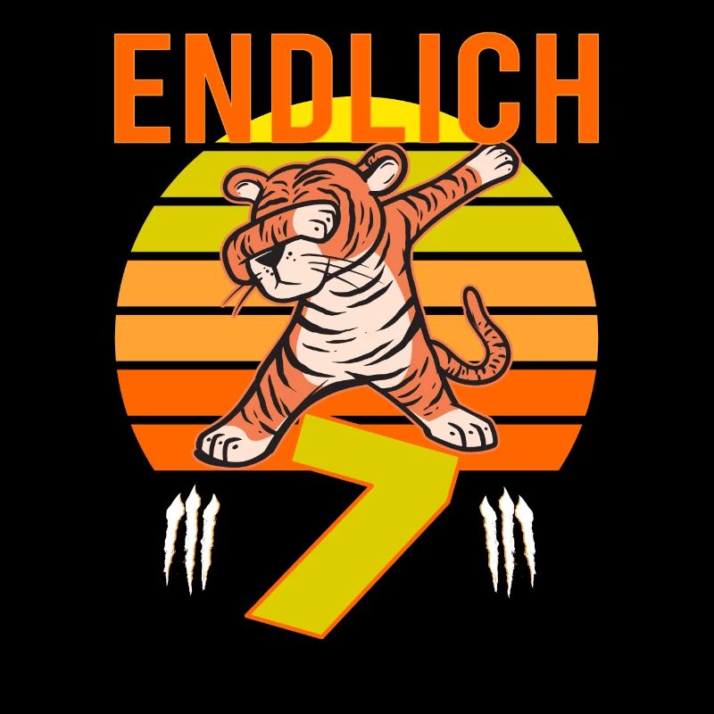 7 Geburtstag Löwe Tiger witzig 7 Jahre Junge