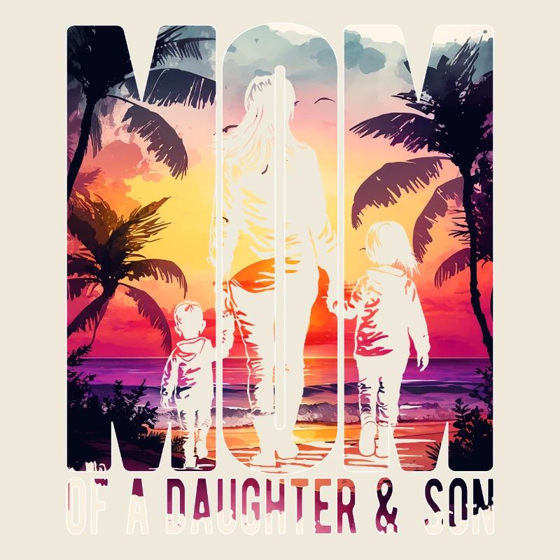 Mutter mit Tochter Sohn Muttertag Strand Mama Kind