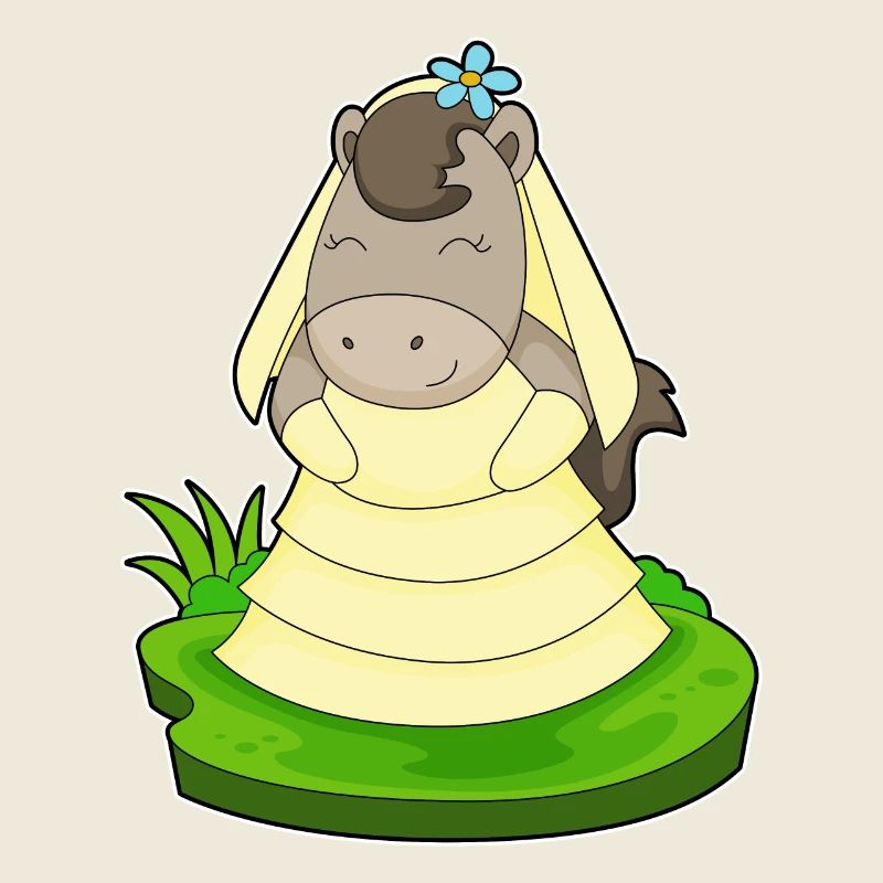 Pferd Braut Schleier Hochzeit