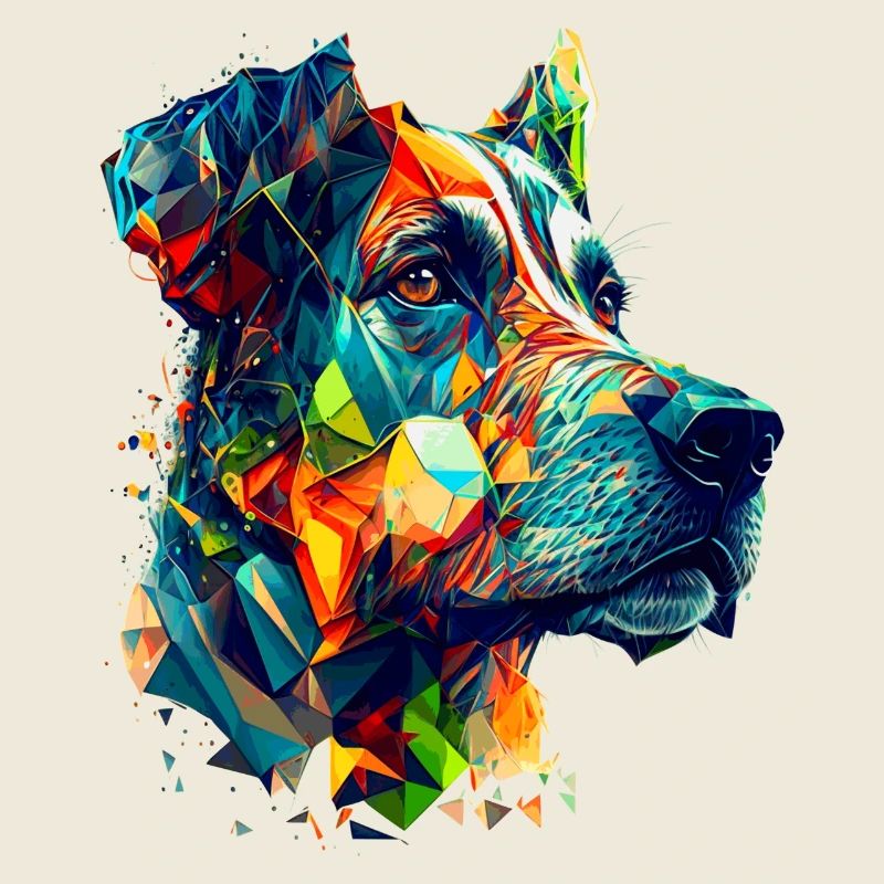 The Great Dane as colorful vector artwork
