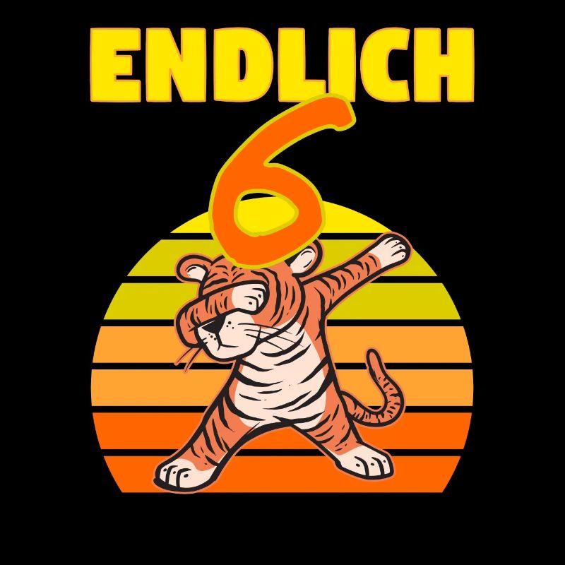 Dabbing Tiger 6 Geburtstag 6 Jahr Löwe witzig dab