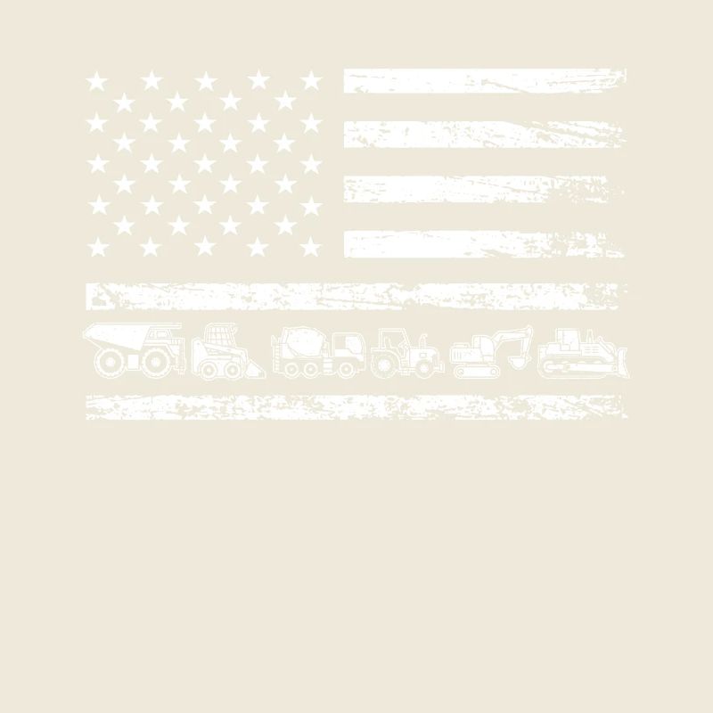 Patriotic American Flag Construction Trailer