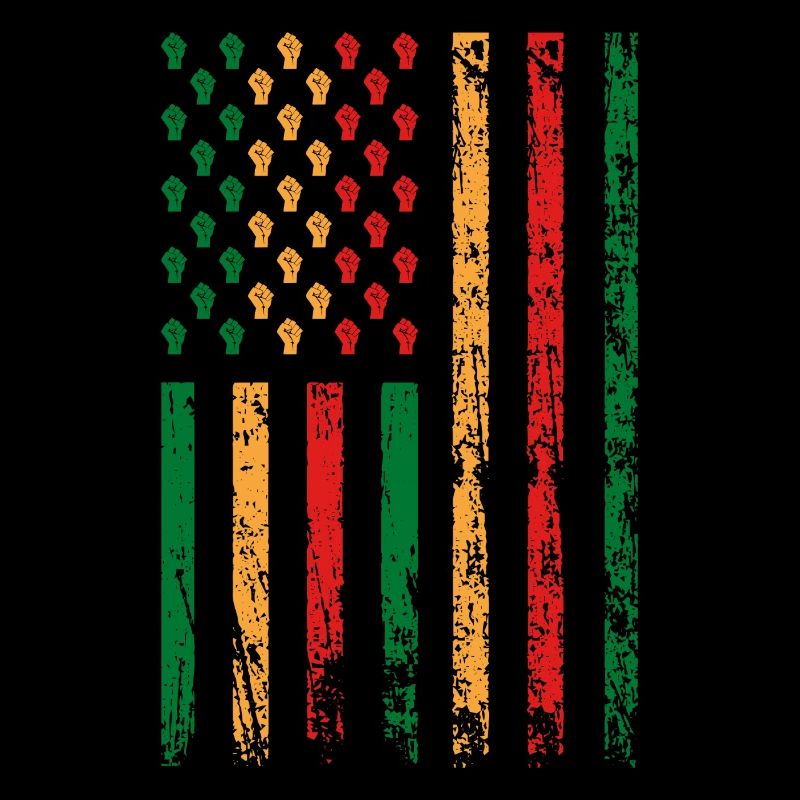 Amerikanische Flagge Faust Dekor Schwarz Melanin
