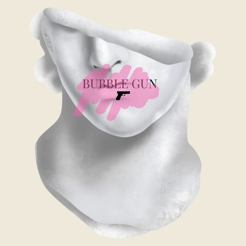 Bubble Gun Half Face White Sculpture Back