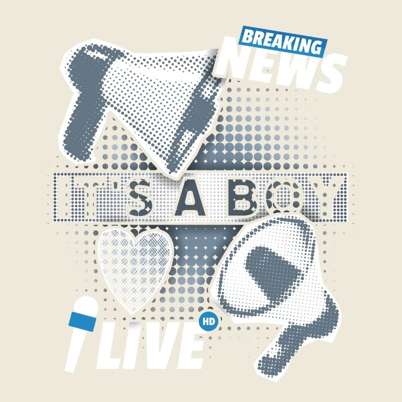 Baby-Junge, Ankündigung mit Megaphon, It's-a-Boy