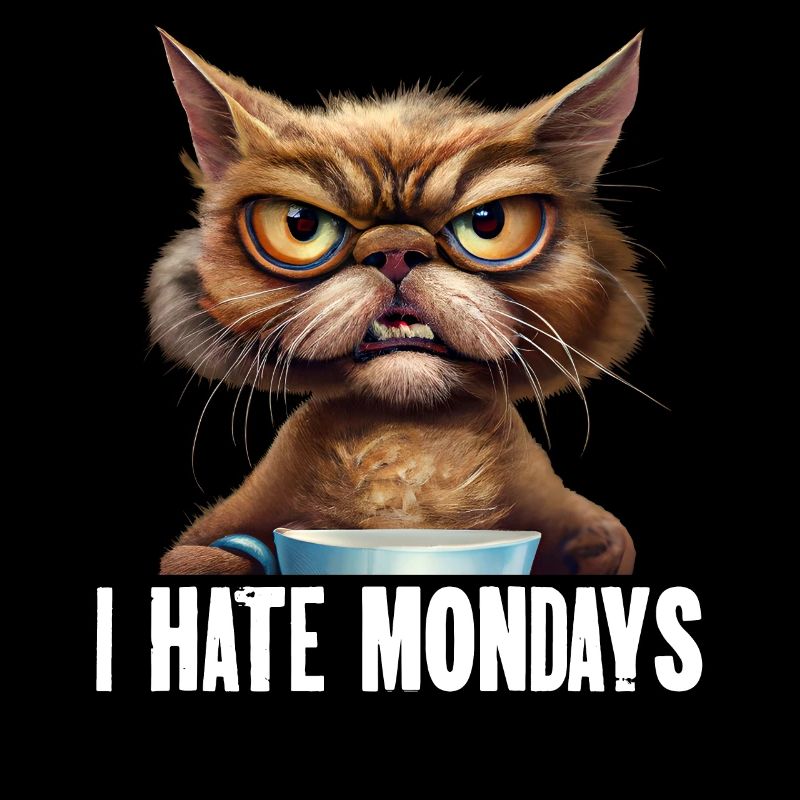 I Hate Mondays Funny Coffee Cats Motif