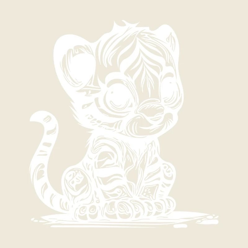 Kleiner Tiger mit süssem putzigem Streifenmuster