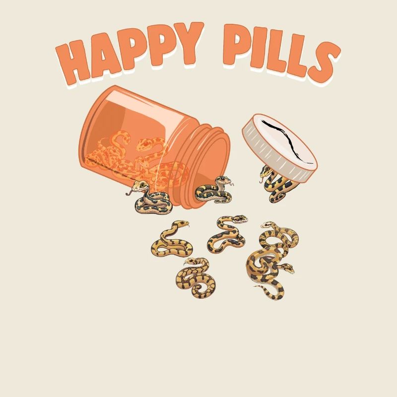 Pilules heureuses Serpents Drôle de balle Python Amants Humour