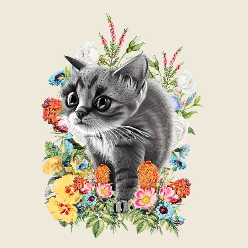 Katze Blumen