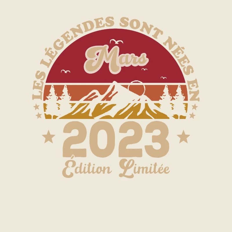 Millésime Né(e) Mars 2023 Cadeau Anniversaire