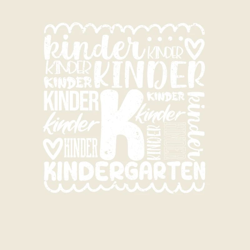 Kindergarten Typographie Team Kinder Teacher Back