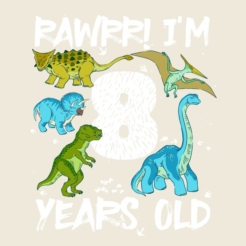 Eight, 8 Years, 8th Birthday, 8 Years, Dinosaur