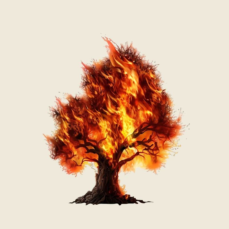 Tree on fire
