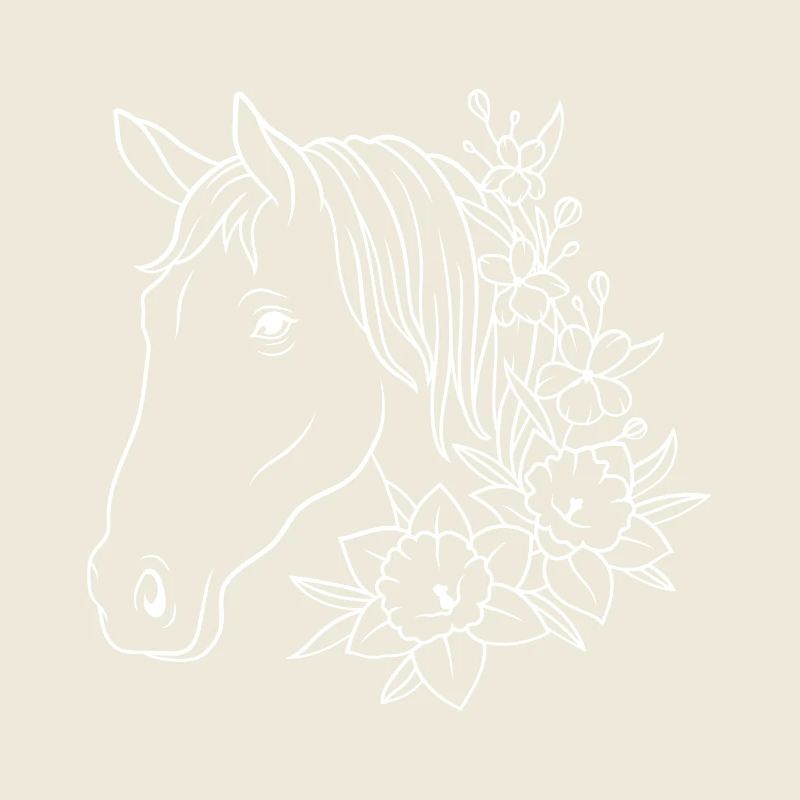 Cheval avec des fleurs