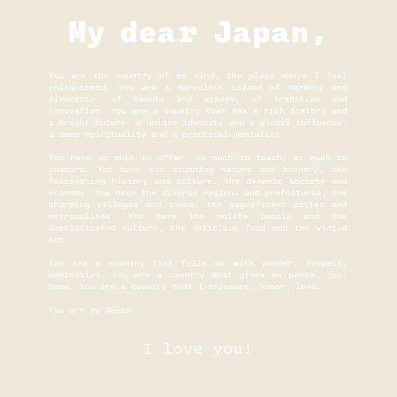 Déclaration d’amour au Japon en anglais