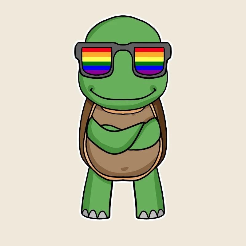 Arc-en-ciel - Tortue à lunettes