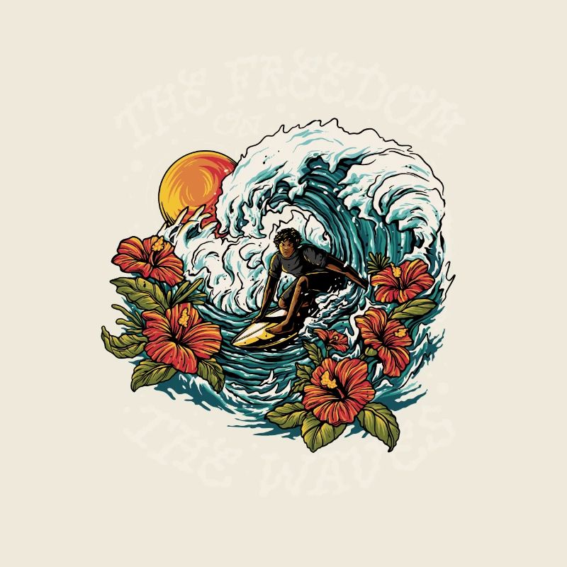 Surf sur les vagues tropicales