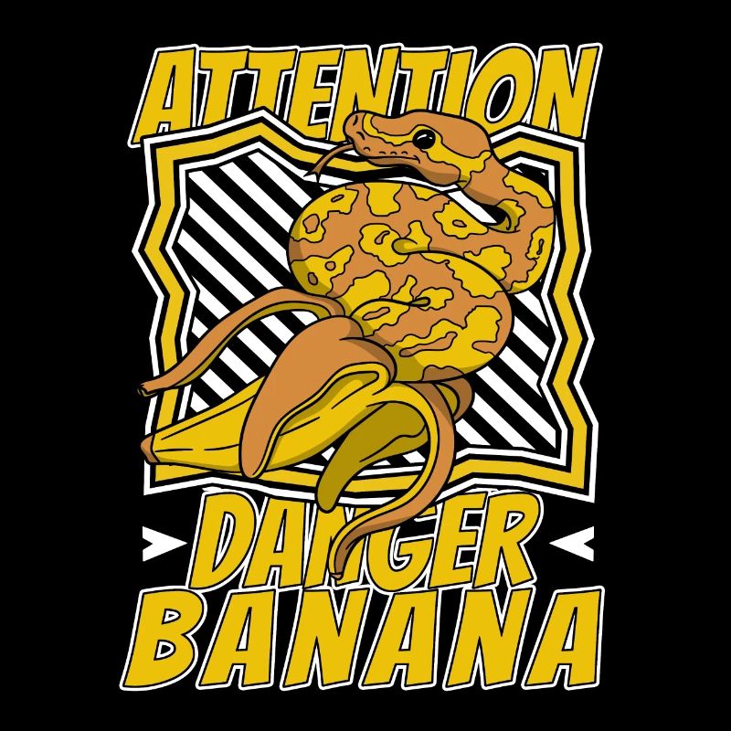 Attention Danger Banana Python Schlange Banana