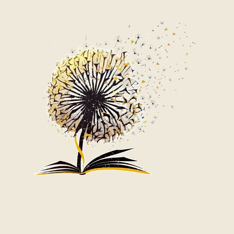 Pissenlit Livres Mignon Bibliothécaire de fleurs Fun Squad