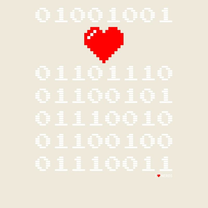 I Love Nerds tshirt - I Heart Nerds in Binary