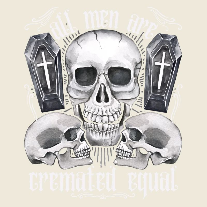 Trois crânes, drôle de dicton, jeu de mots, crématorium