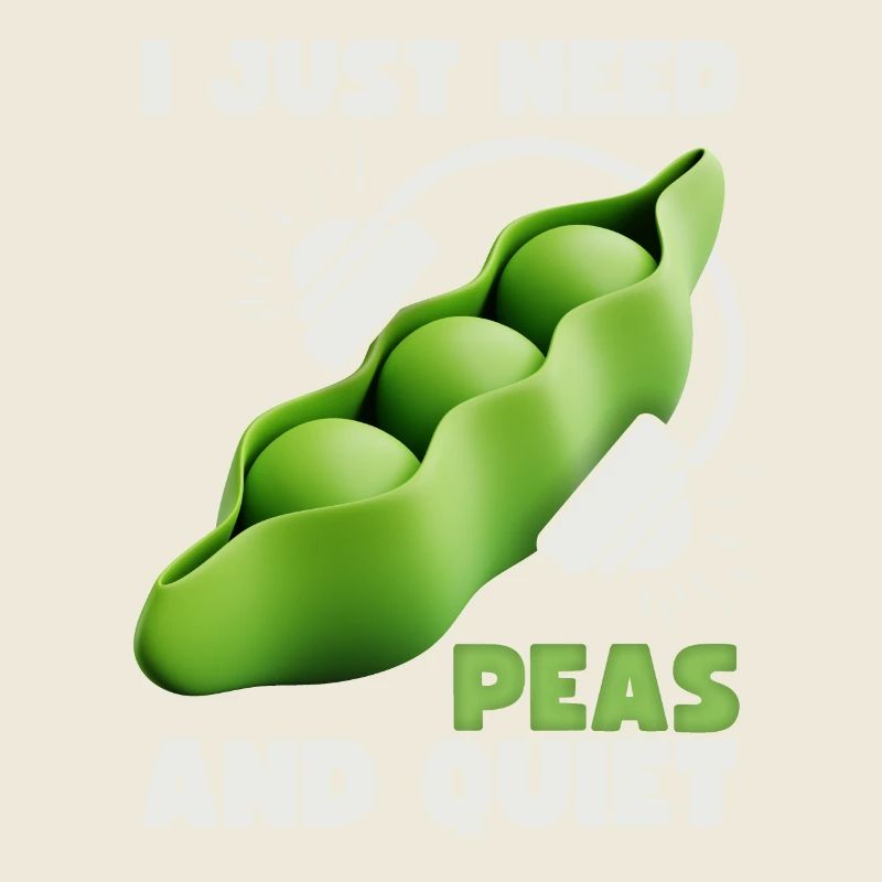 Peas, Funny Saying, 3D Style, Pun, Word Game