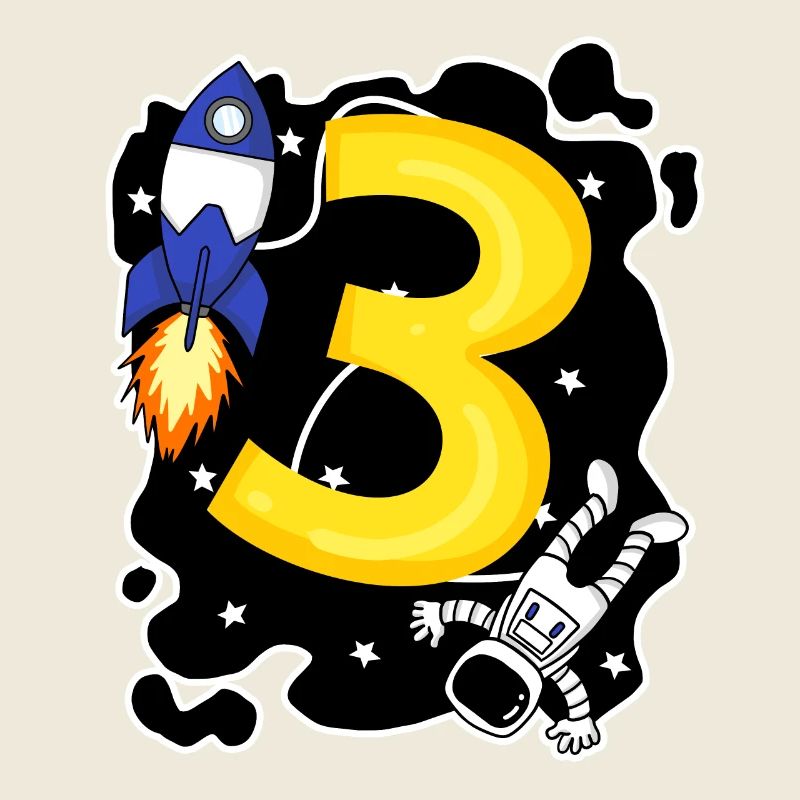 3 Birthday Boy Astronaut - Trois ans