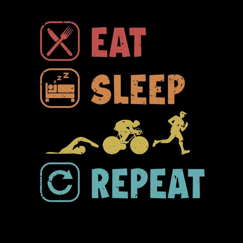 Manger dormir Natation Ride Run Répéter l’entraînement Triathlète