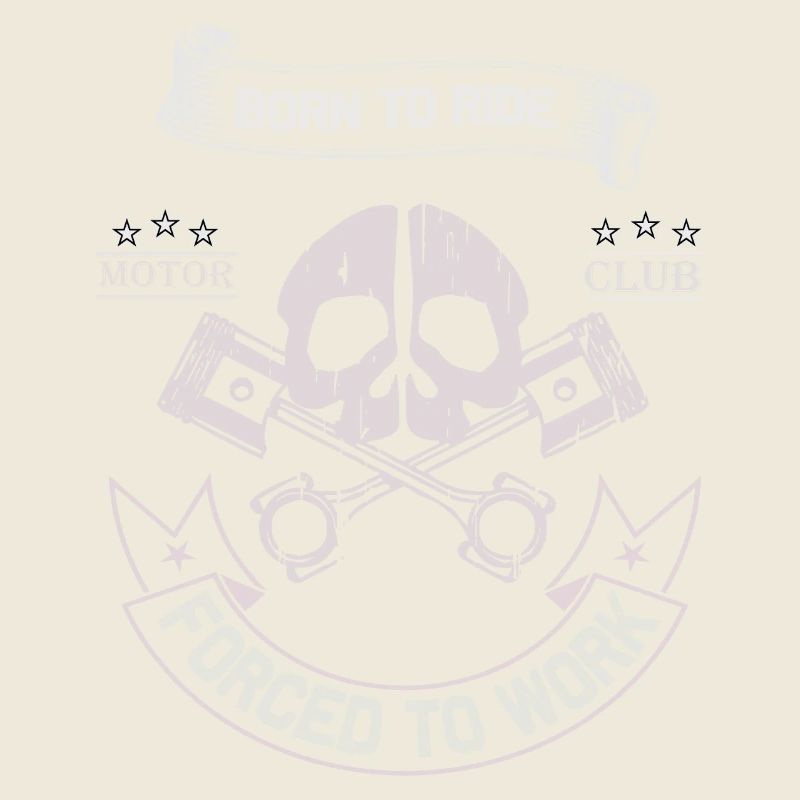 Born To Ride MC Skull Piston Design