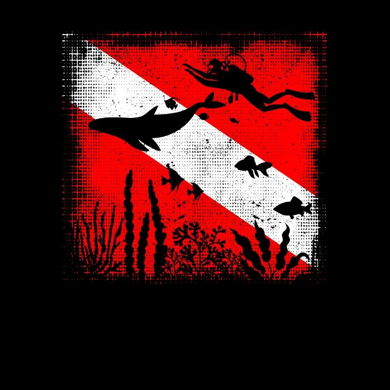 Scuba Dive Flag Tieftauchen Divemaster Tauchlehrer