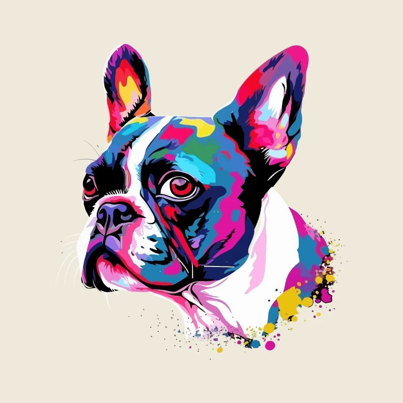 Boston Terrier coloré