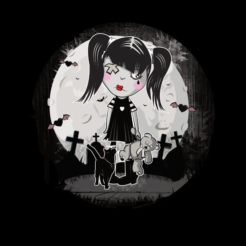 Gothic Emo Girl Geschenk Halloween