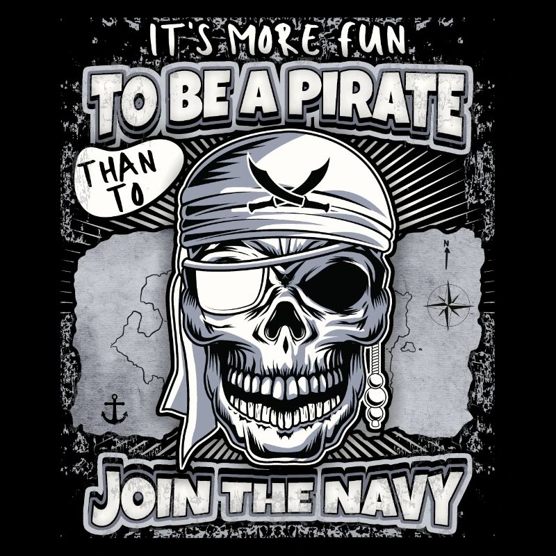 Laughing Pirate, Skull, Skull, Saying