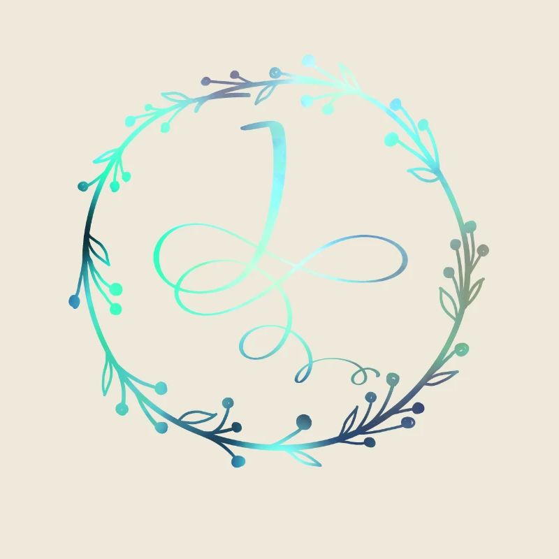 Monogram, Letter I, Calligraphy Ornament