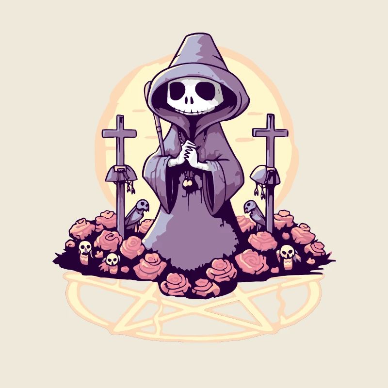 Pastell Goth Kawaii niedlicher Tod Sensenmann