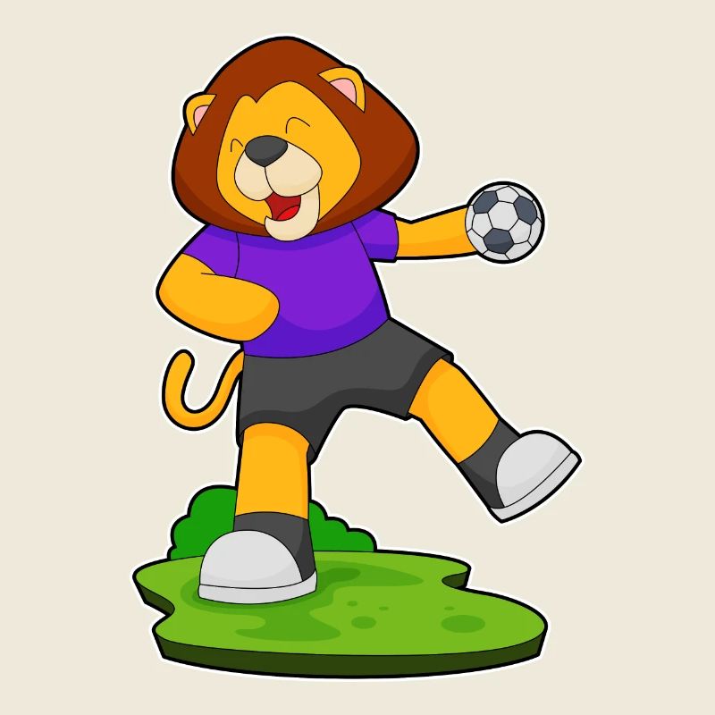 Löwe Handballspieler Handball