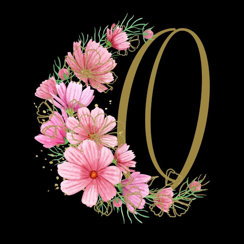 Blumenranke mit Buchstabe O