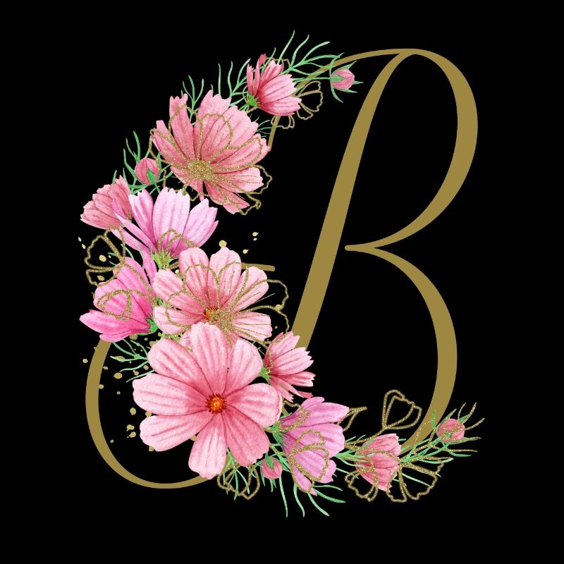 Blumenranke mit Buchstabe B